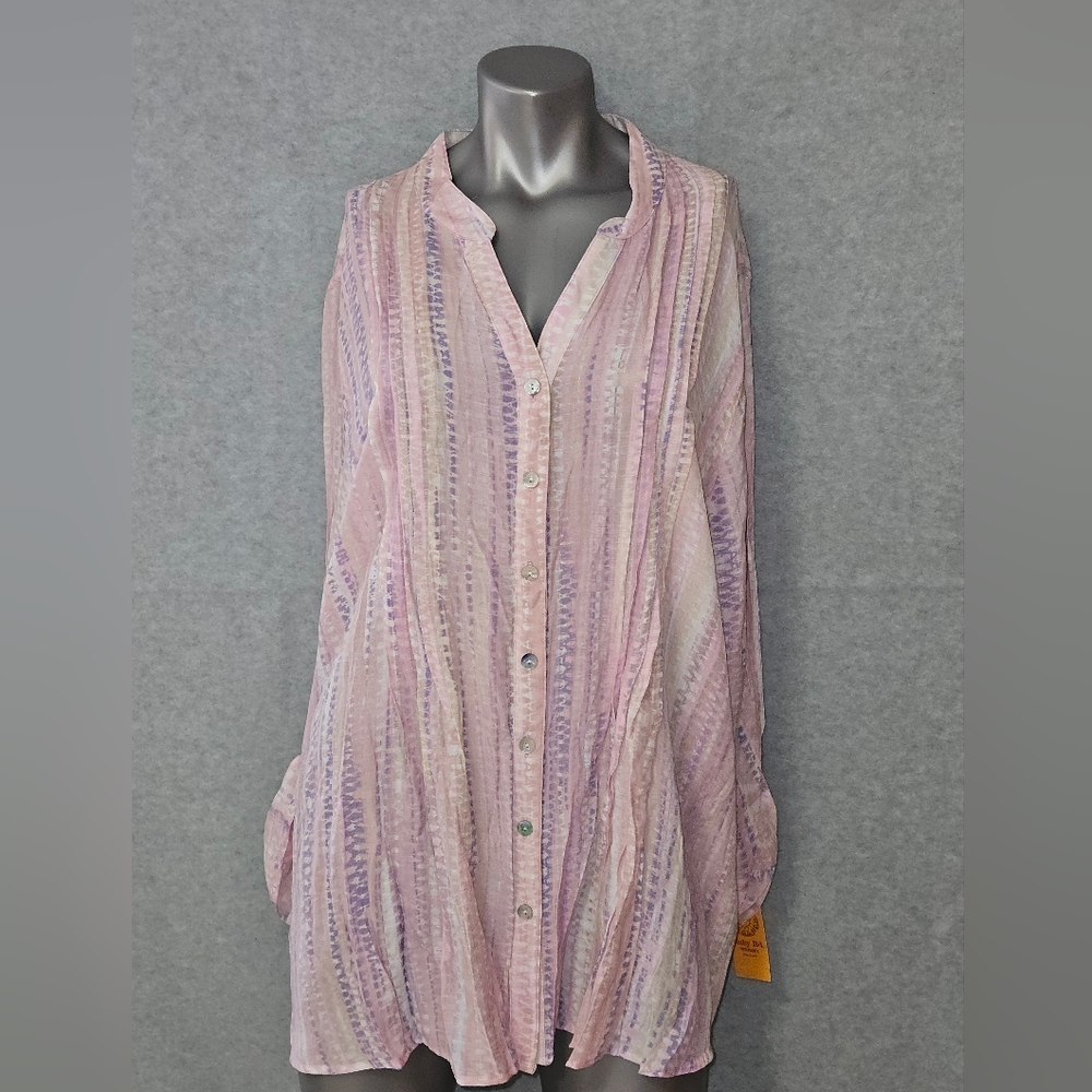 Ruby Rd. Button Down Long Sleeve Top Size 3X